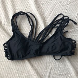 Black Strappy Bikini Top